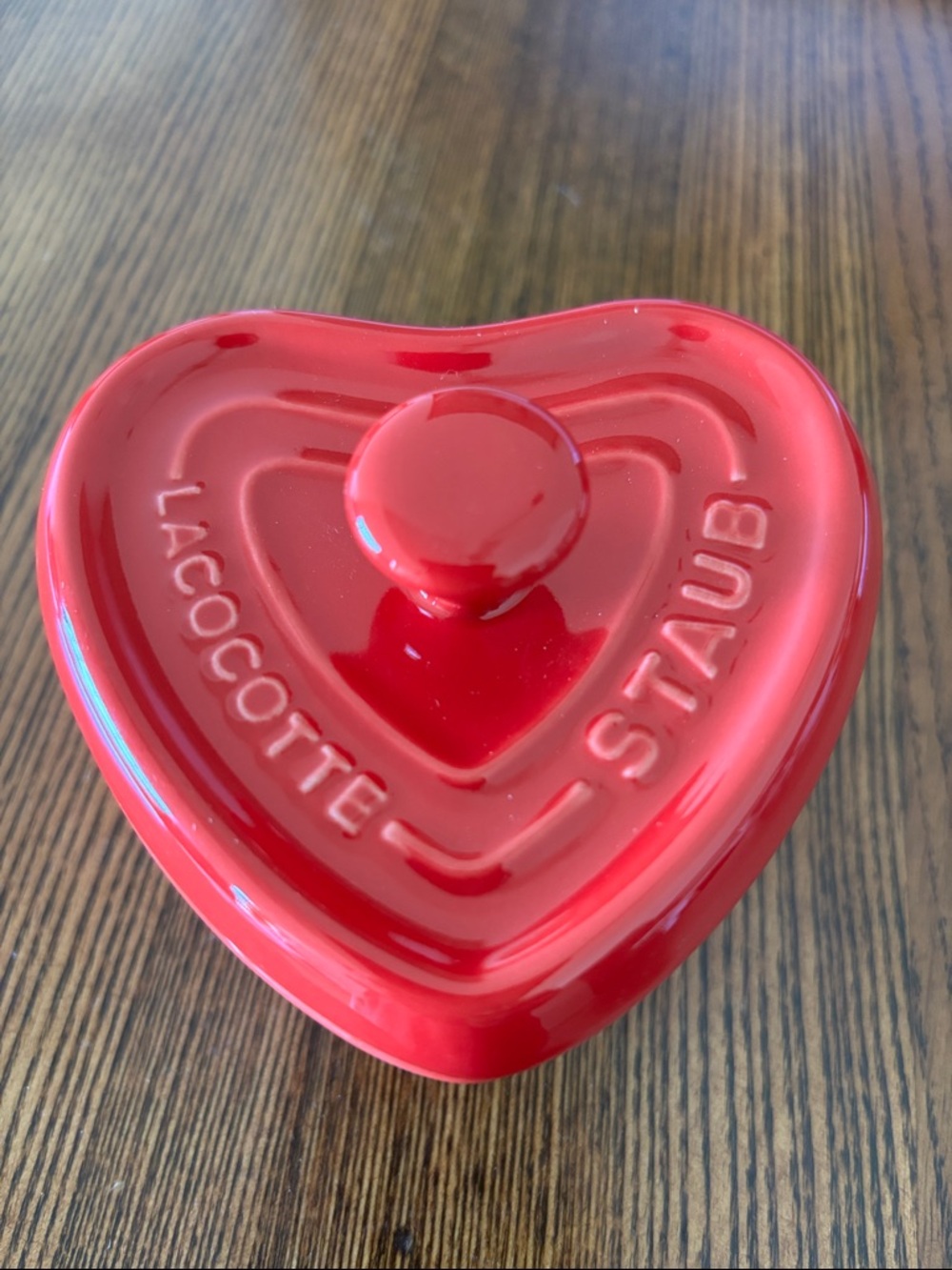 Staub Set of Three Red Heart-Shaped Mini Cocotte with Lid